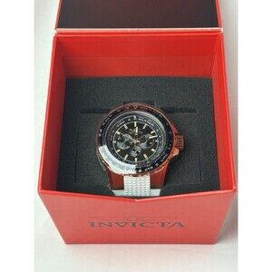 Invicta Aviator 39312 Men’s Gold Tone Chronograph 100M White Strap New w/ Box